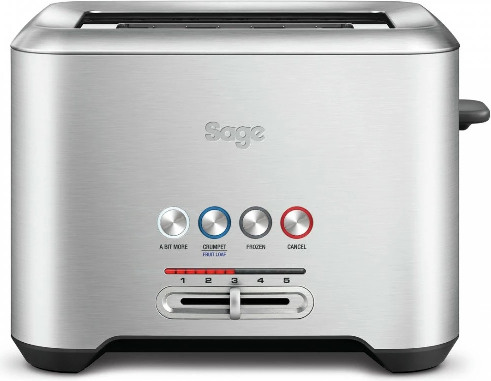 Toster, za 2 rezini kruha, brušeno nerjaveče jeklo, Sage STA720BSS