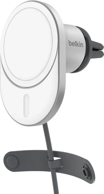 Brezžični polnilec za avto Belkin BoostCharge Pro WIC008BTGR-V2, 20 W, USB Type-C, srebrno/bele barve