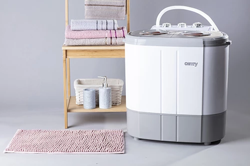 Prenosni pralni stroj 2-v-1, 3 kg pranje, 1 kg centrifuga, nizka poraba, dimenzije 570x350x540, bel/siv, Adler Camry CR 8052