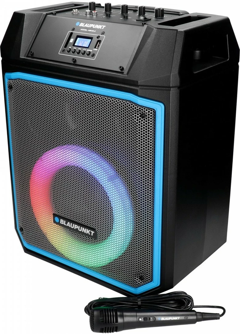 Zvočni sistem z Bluetooth, karaoke, LED, 600 W, črn, z mikrofonom Blaupunkt MB08.2