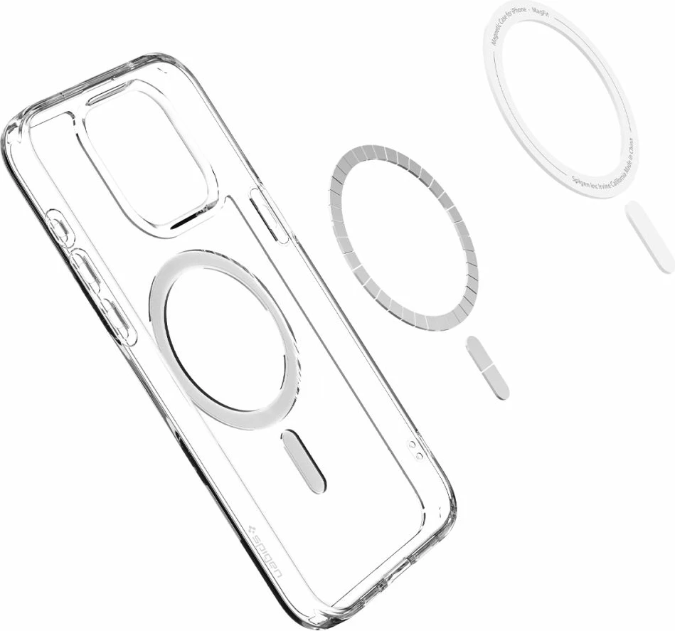 Prozoren ovitek z MagSafe Spigen Ultra Hybrid Mag za iPhone 15 Pro Max, grafit