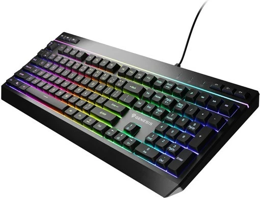 Gaming tipkovnica z RGB osvetlitvijo, s kablom, QWERTY, numerični del, črna Genesis Rhod 530 RGB
