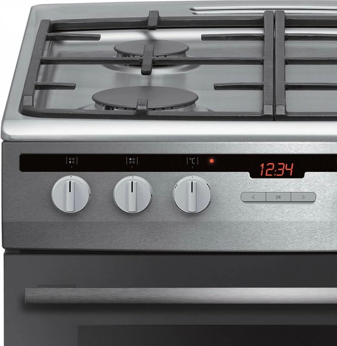 Pečica in kuhalna plošča Amica 617GES3.33HZpTaDpA(Xx) PIZZA, 65 L, inox, 4 kuhališča, plin in elektrika