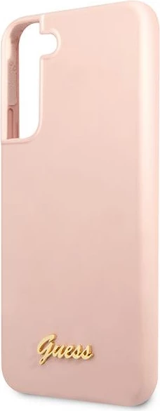 Ovitek iz silikona Silicone Script za Samsung Galaxy S22+, Guess, rožnat