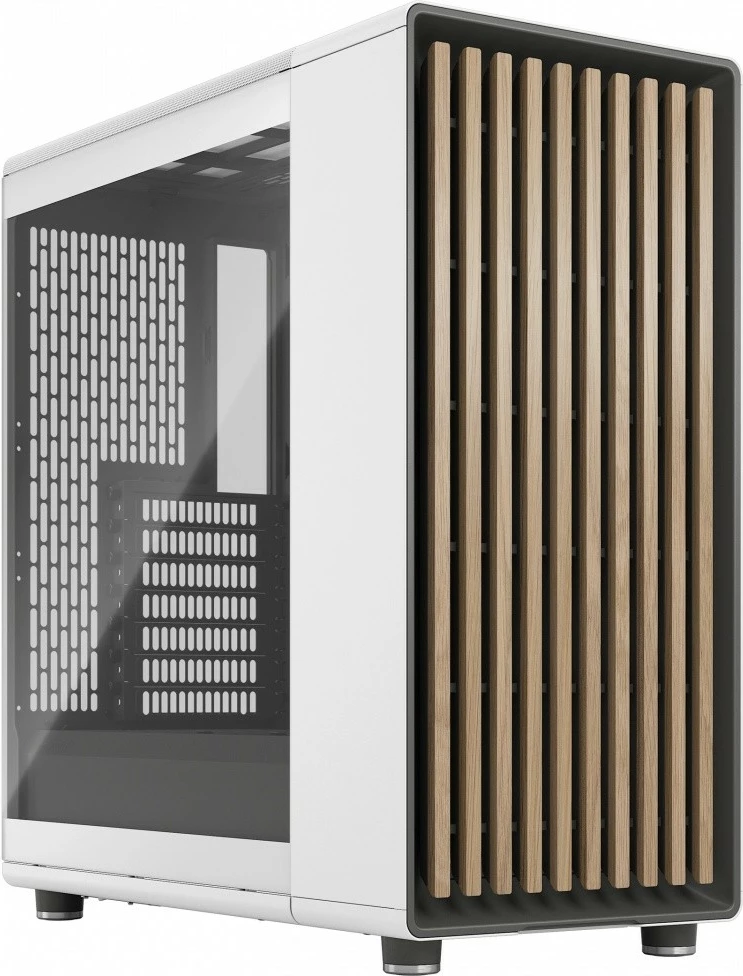 Računalniško ohišje Fractal Design North Chalk White TG Clear Tint, ATX, kaljeno steklo, belo