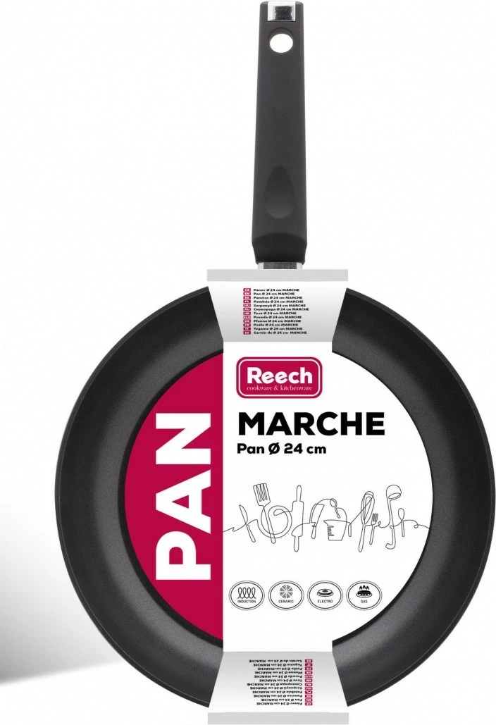 Ponva iz aluminija Lamart LP1002 MARCHE, 24 cm, nelepljiva prevleka, črna