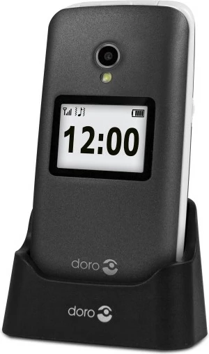 Preprost zložljiv mobilni telefon 2,4", 3 MP, 800 mAh, siv/srebrn - Doro 2424