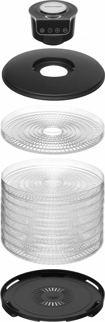 Sušilnik hrane, sadja, gob in zelišč Concept SO3010, 9 pladnjev, 245 W, črn