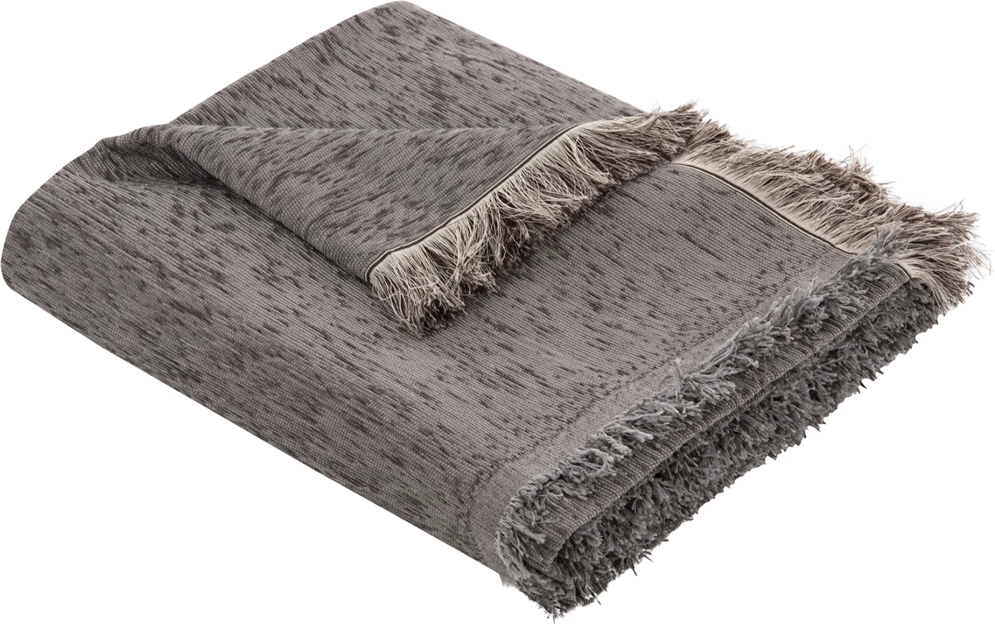 Prevleka za kavč z resicami DREAMTOPIA FH12165.08 v sivi barvi 295x170 cm