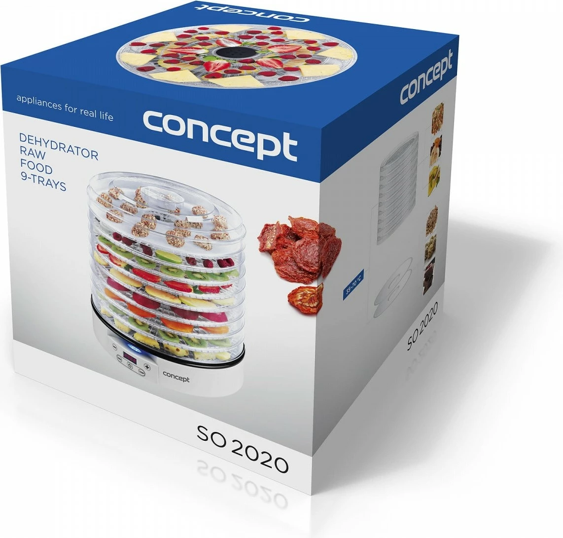 Dehidratator hrane Concept SO2020, 11 pladnjev, 500 W, prozorno/bela