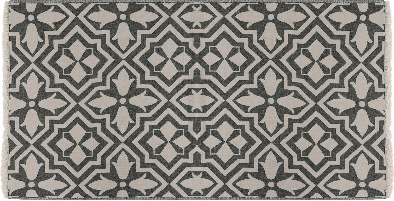 Plažna brisača Fouta Mijölnir Lalezar, črna in bež