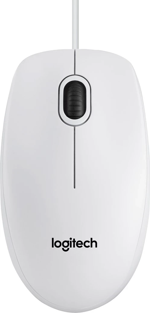Optični miš z žico Logitech B120, bel
