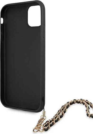 Ovitek Saffiano z verigo Guess za iPhone 11/XR 6,1", črn