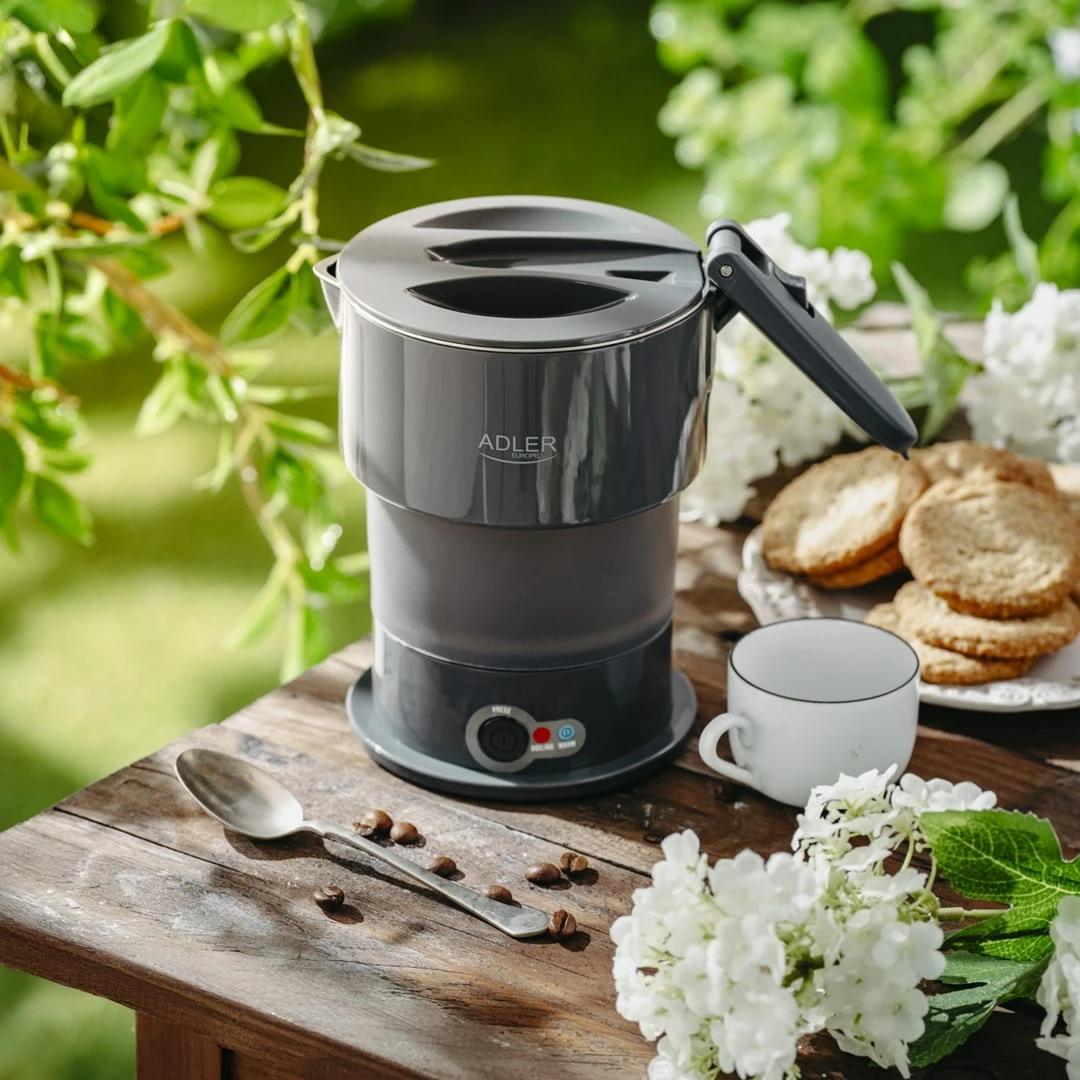 Električni grelnik vode Adler AD 1377g, silikonski, 0,6 L, siv