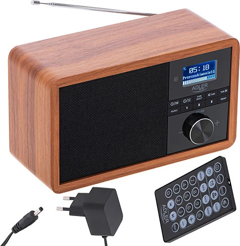 Radio, rjav Adler AD 1184, DAB/DAB+, FM, Bluetooth 5.0, 3W, LCD, USB/SD, alarm