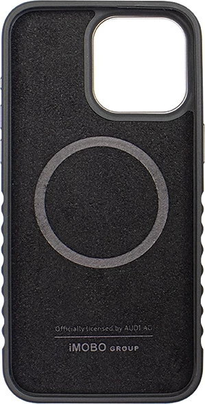 Etui iz pravega usnja Audi z MagSafe za iPhone 15 Pro, črno-rdeč