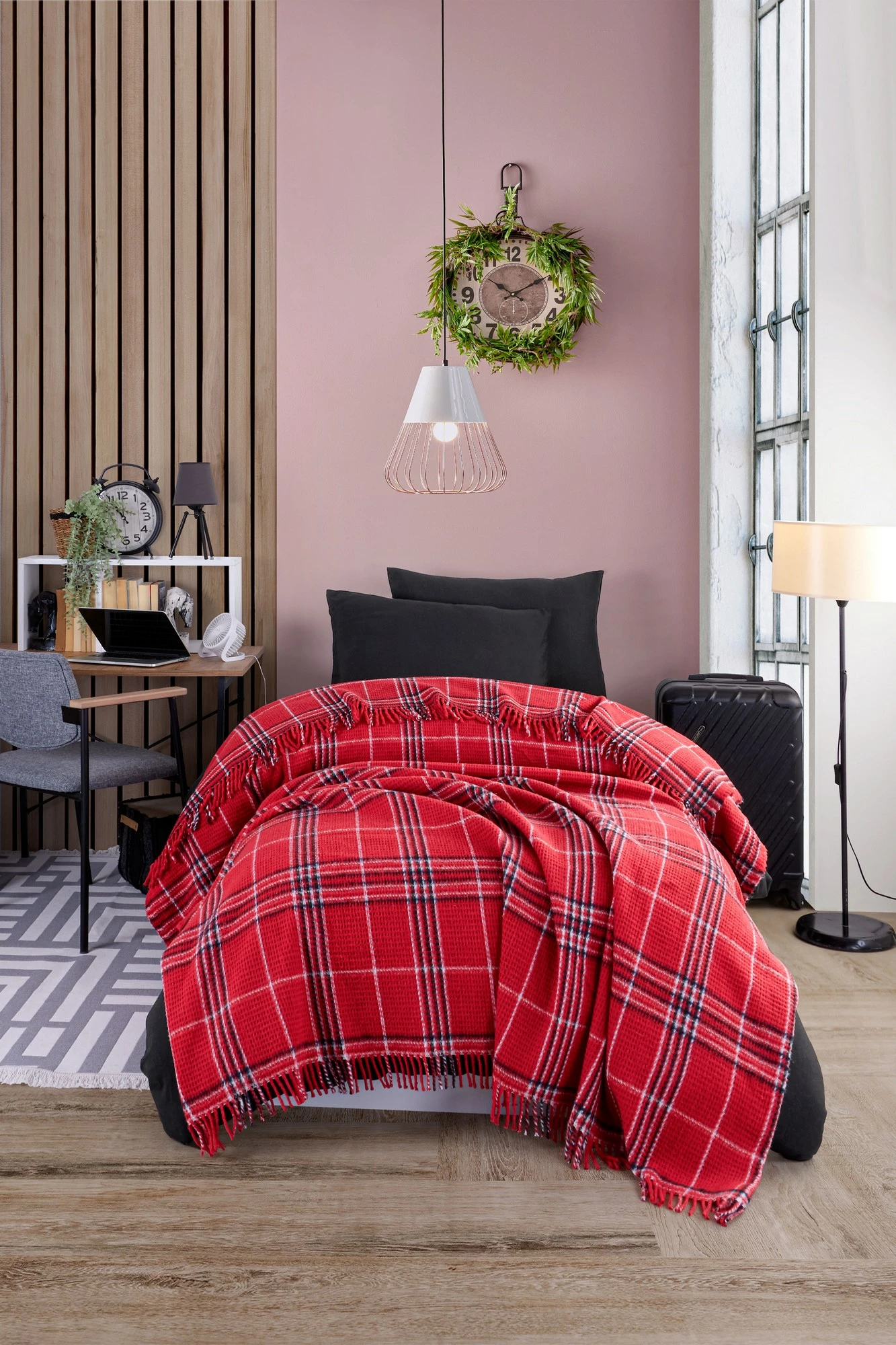 Topla mehka enojna odeja L'essentiel, rdeča