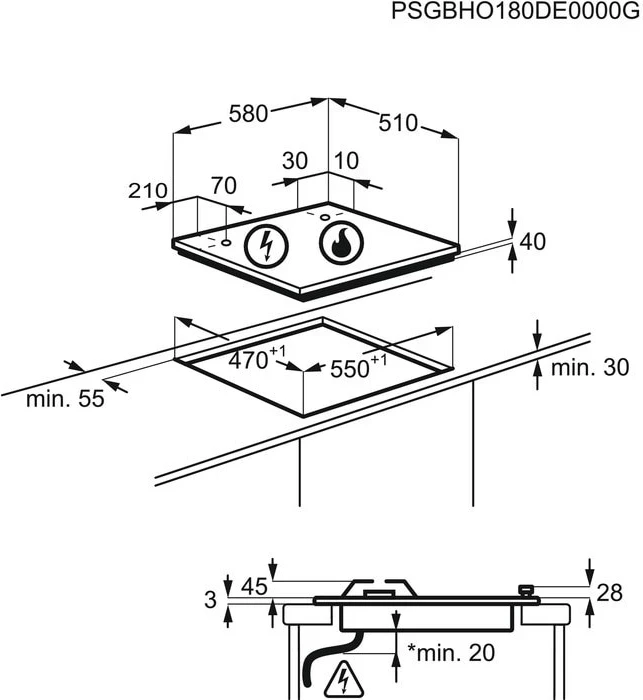 Kuhalna plošča na plin Electrolux