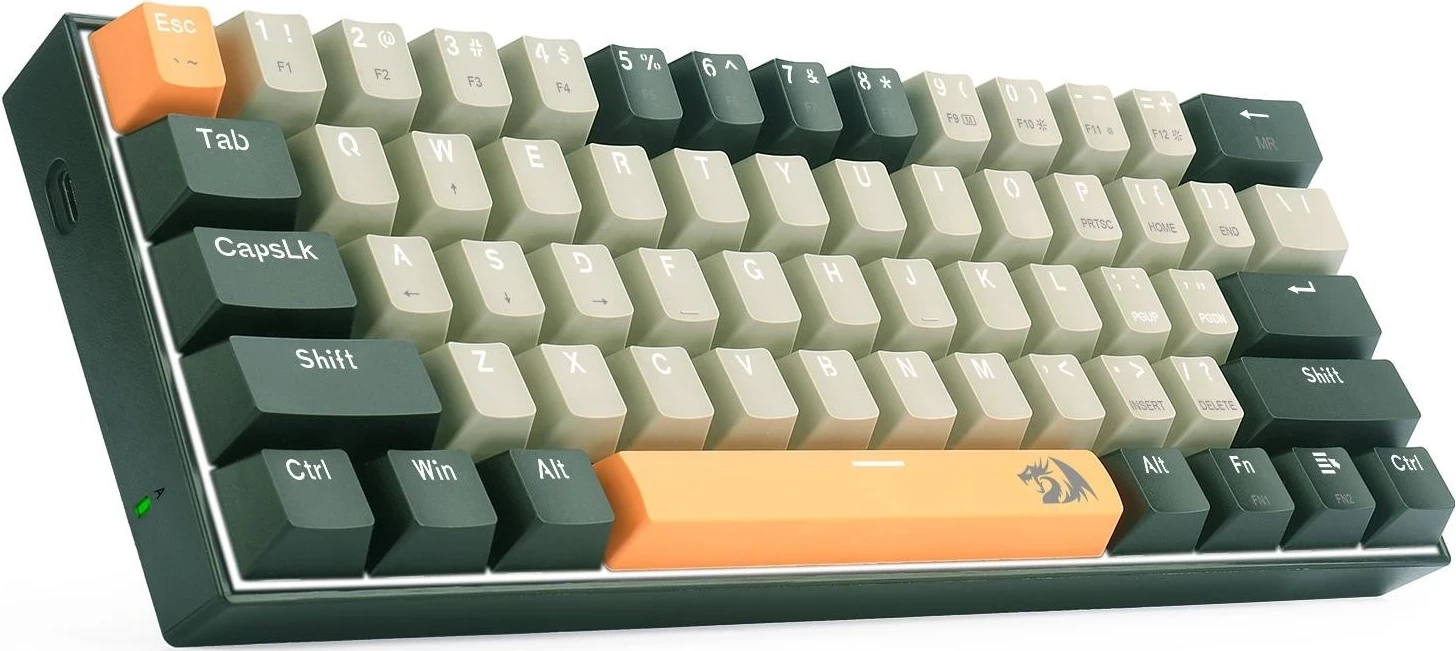 Kompaktna tipkovnica z žico Redragon K606 LAKSHMI, 61 tipk, rjava