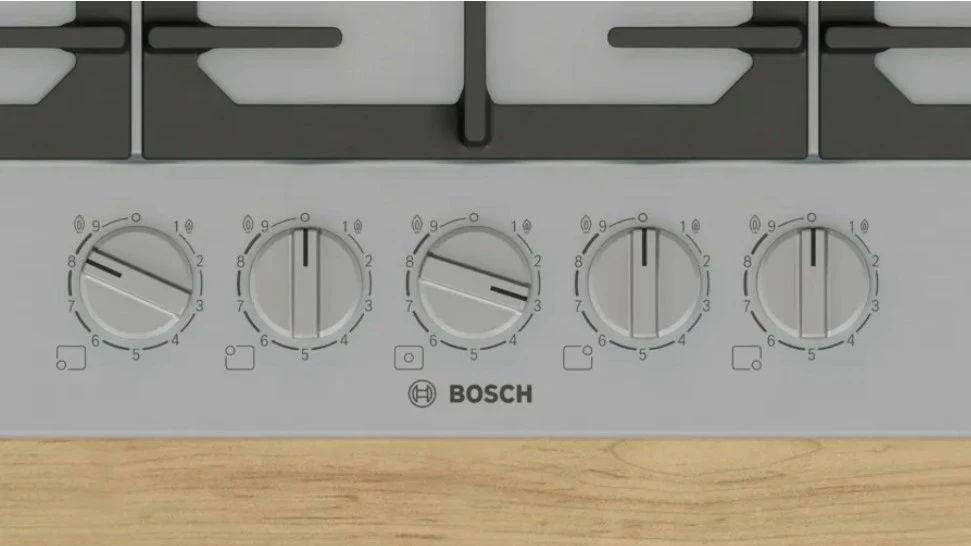 Plinska kuhalna plošča, Bosch PCQ7A5I90, 75 cm, inox, 5 kuhališč