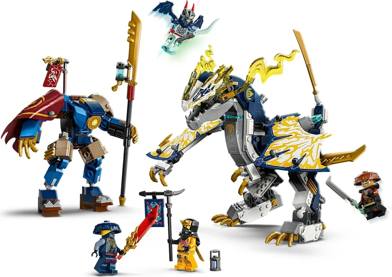 Komplet mehaničnega zmaja Rogue’s Mech Dragon Rider, LEGO NINJAGO 71843, s 4 minifigurami
