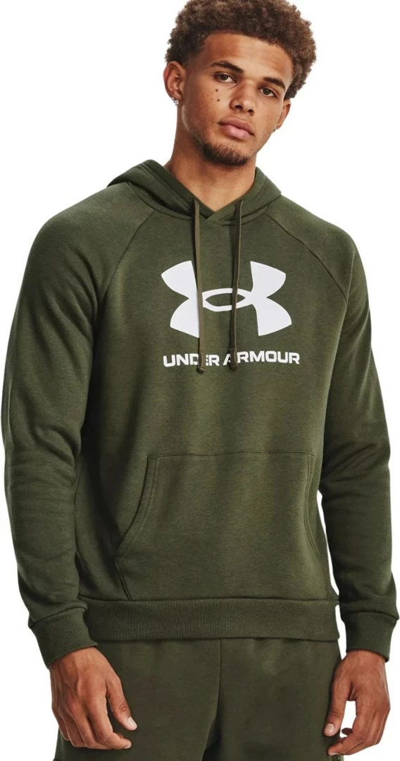 Topel duks s kapuco, Under Armour Rival Fleece Logo HD, olive | M