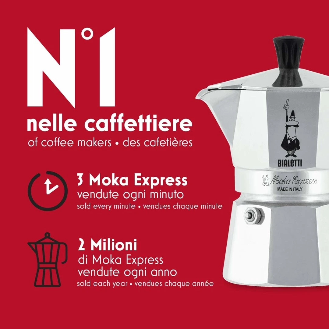 Kavni aparatus Moka Express Bialetti, 0,06 L, alumin