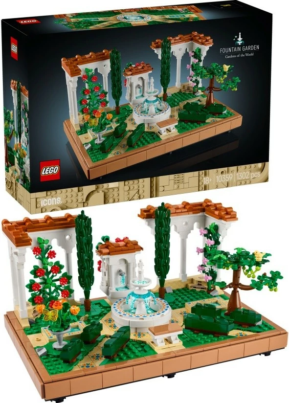 Komplet za sestavljanje vrtni vodnjak LEGO Icons 10359 Garden Fountain, 1302 delov, plastika