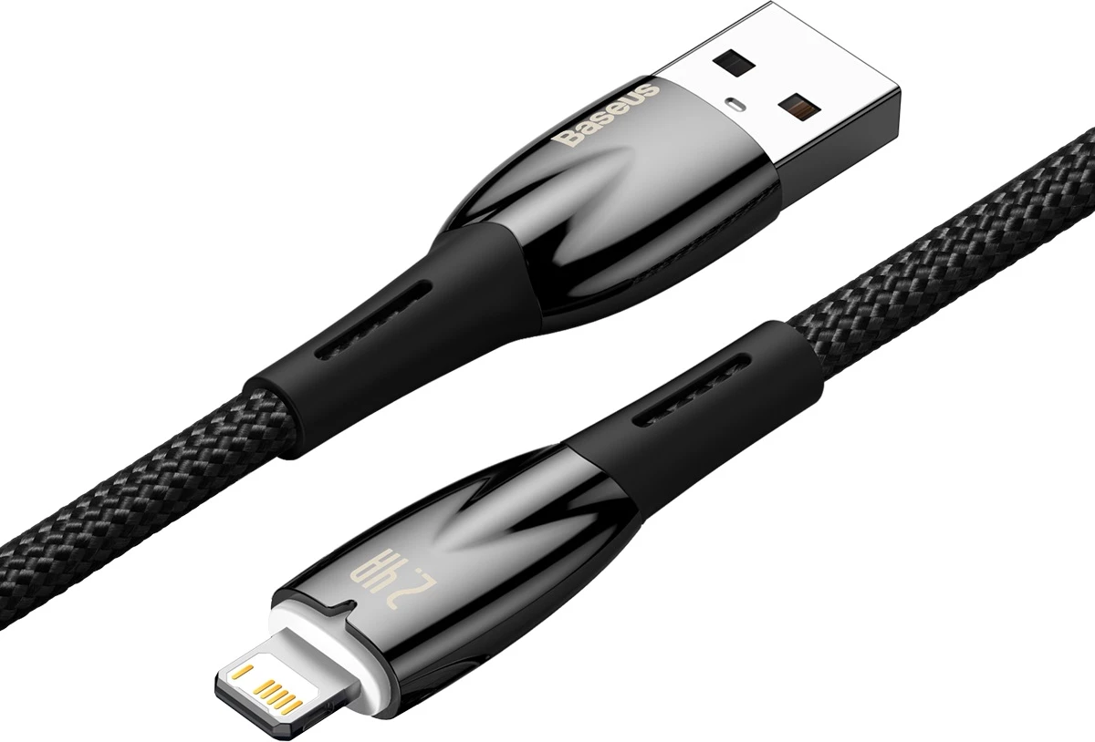 Kabel USB-A v Lightning, 2 m, 2,4 A, črn — Baseus Glimmer Series