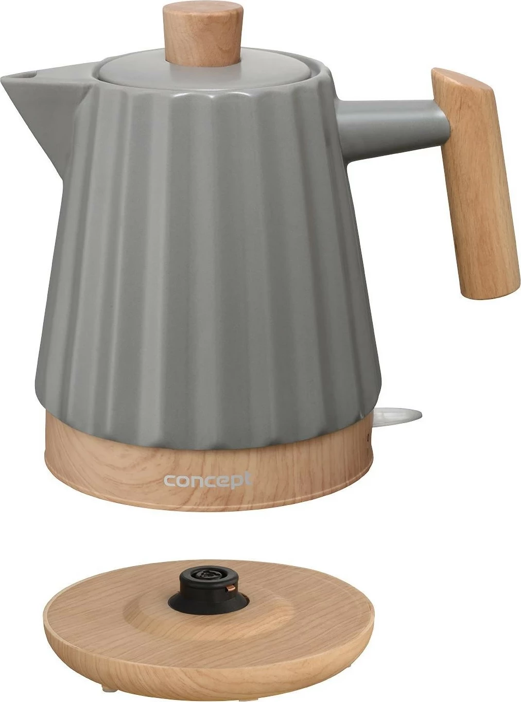 Električni čajnik 1,5 L 1500 W keramično, Concept RK009, sivo