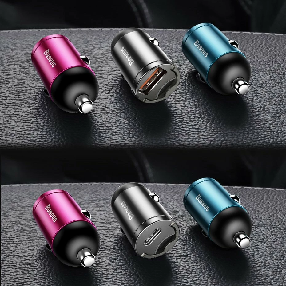 Avtomobilski polnilec Baseus Tiny Star Mini, 30 W, USB-A, Quick Charge 3.0, siv