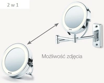 Kozmetično ogledalo, Beurer BS 59, LED osvetlitev, 5x povečava, krom