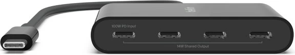 USB-C hub Belkin AVC018BTBK, 4 porti, 10 Gbps, 100 W, črn