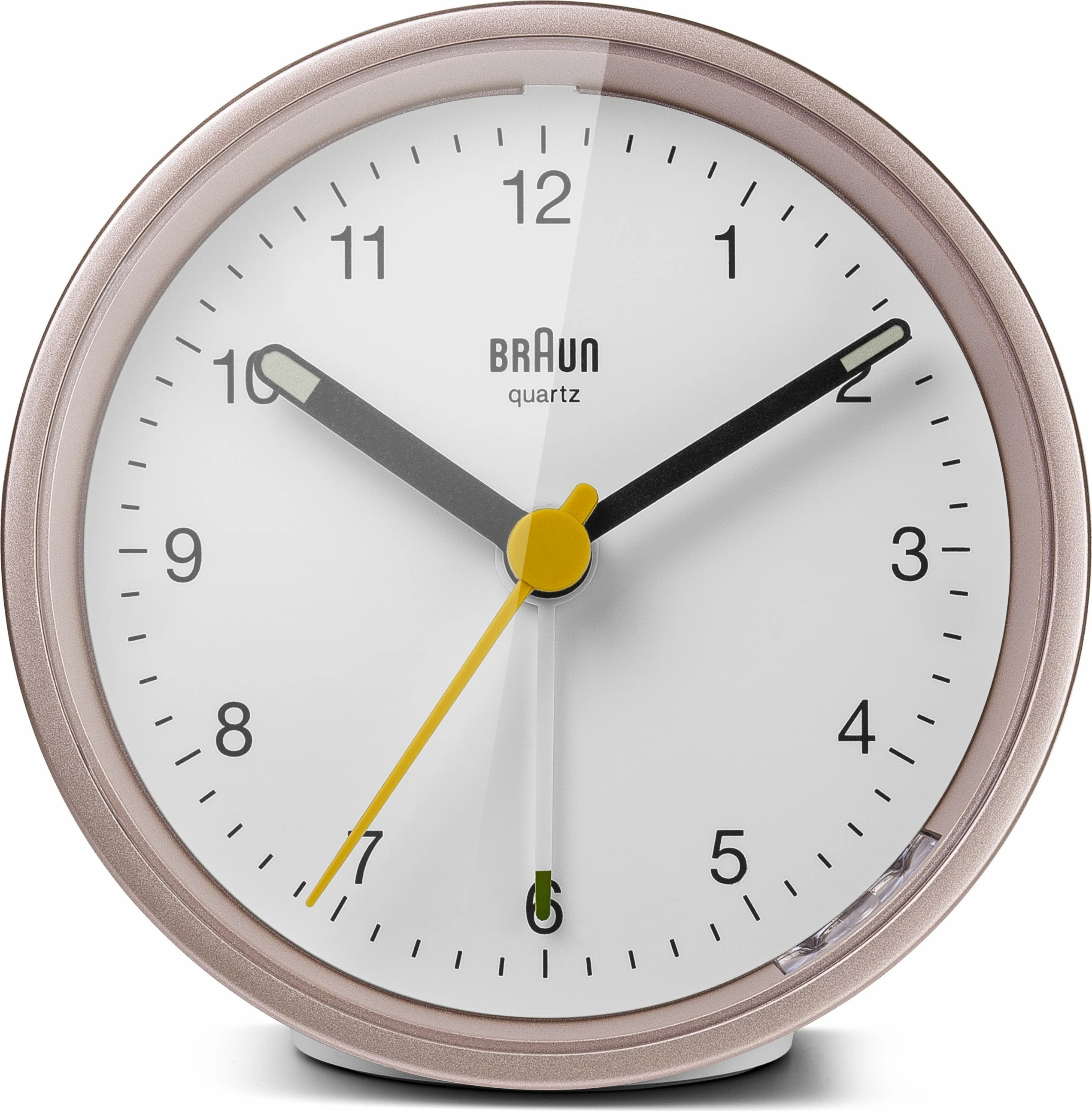 Namizna ura, kuarc, bela z roza detajema Braun BC12PW