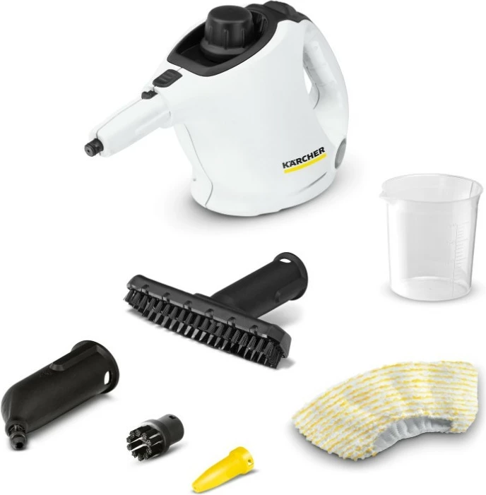 Ročni parni čistilec Karcher SC 1, 1.516-400.0, 1200 W, 0,2 L, bel/črn, z dodatki