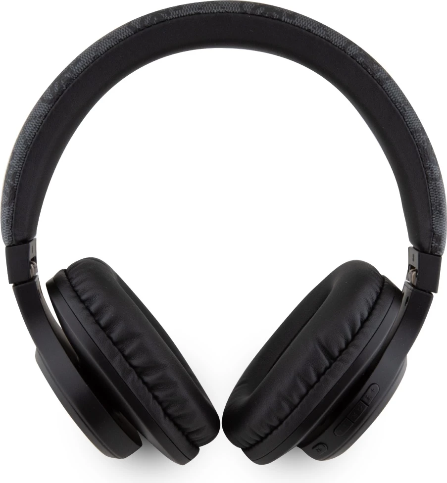 Slušalke Guess Leather Tone On Tone Script 4G, Bluetooth 5.3, črne