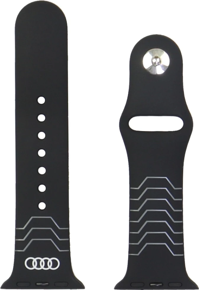 Silikonski pašček z geometrijskim vzorcem Audi za Apple Watch 40/41/42 mm, črn