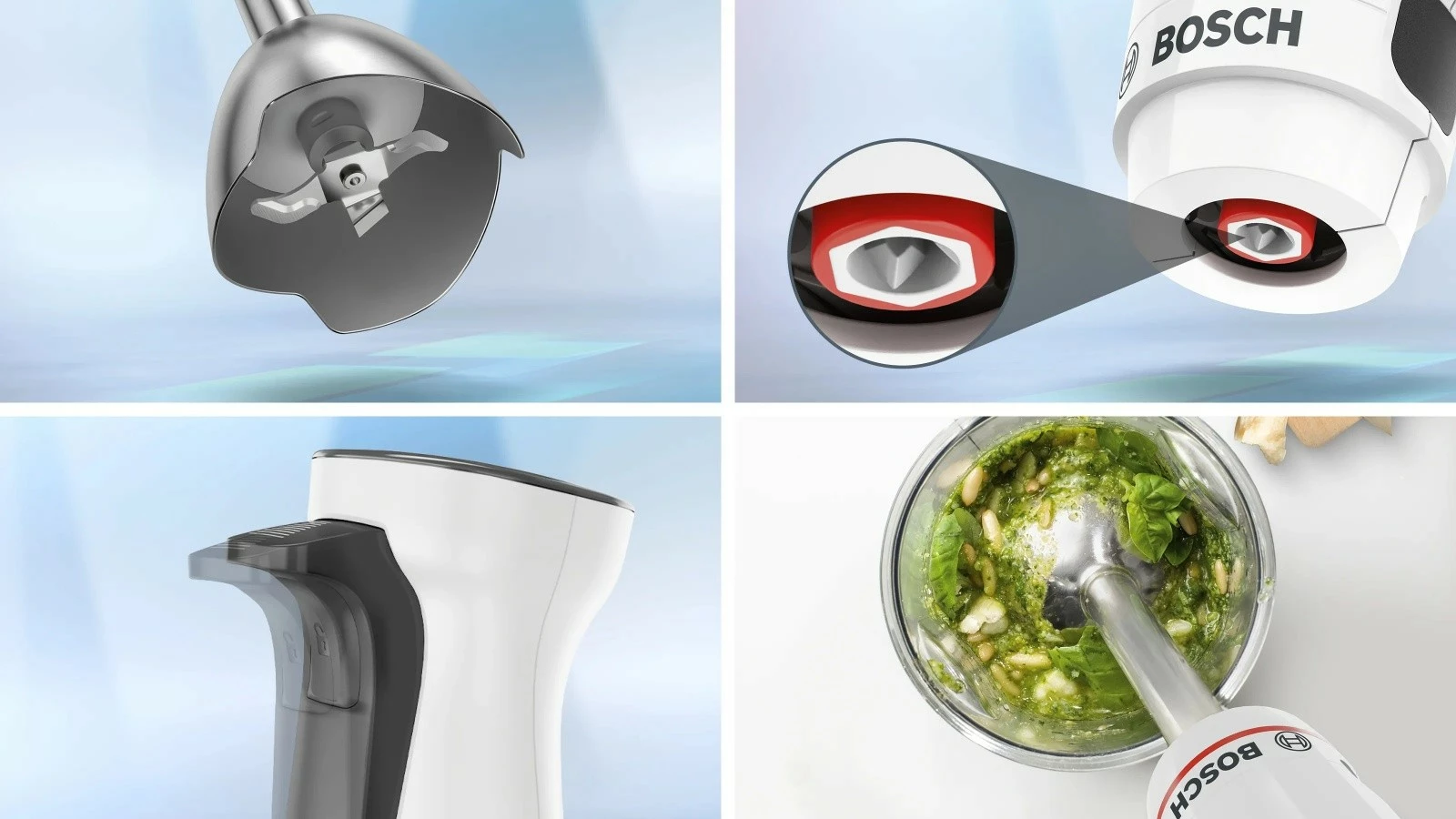 Ročni mešalnik Bosch MSM4W221, 600 W, inox, bel, z dodatki