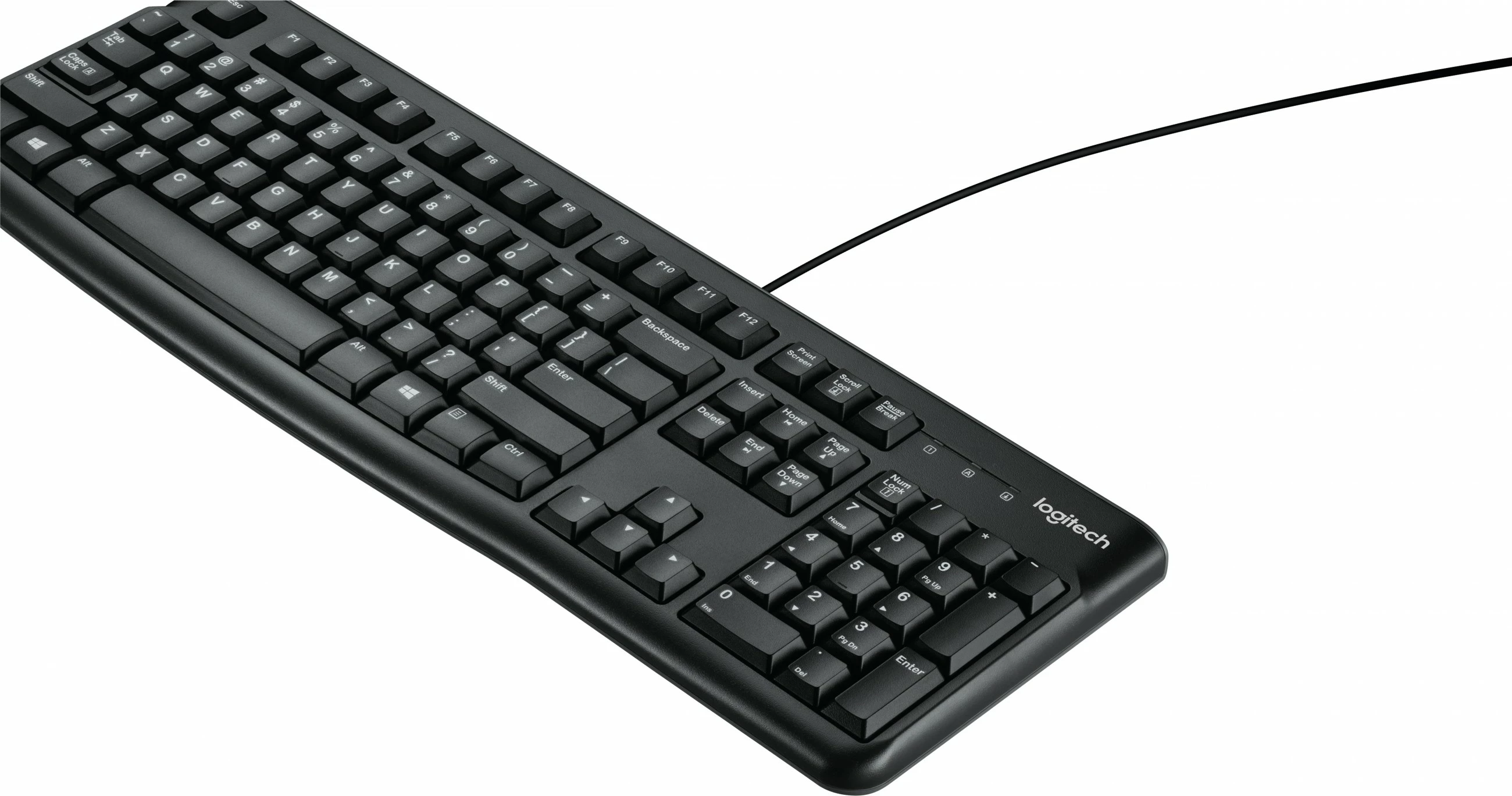 Tipkovnica polne velikosti z žico, USB, AZERTY, črna Logitech K120
