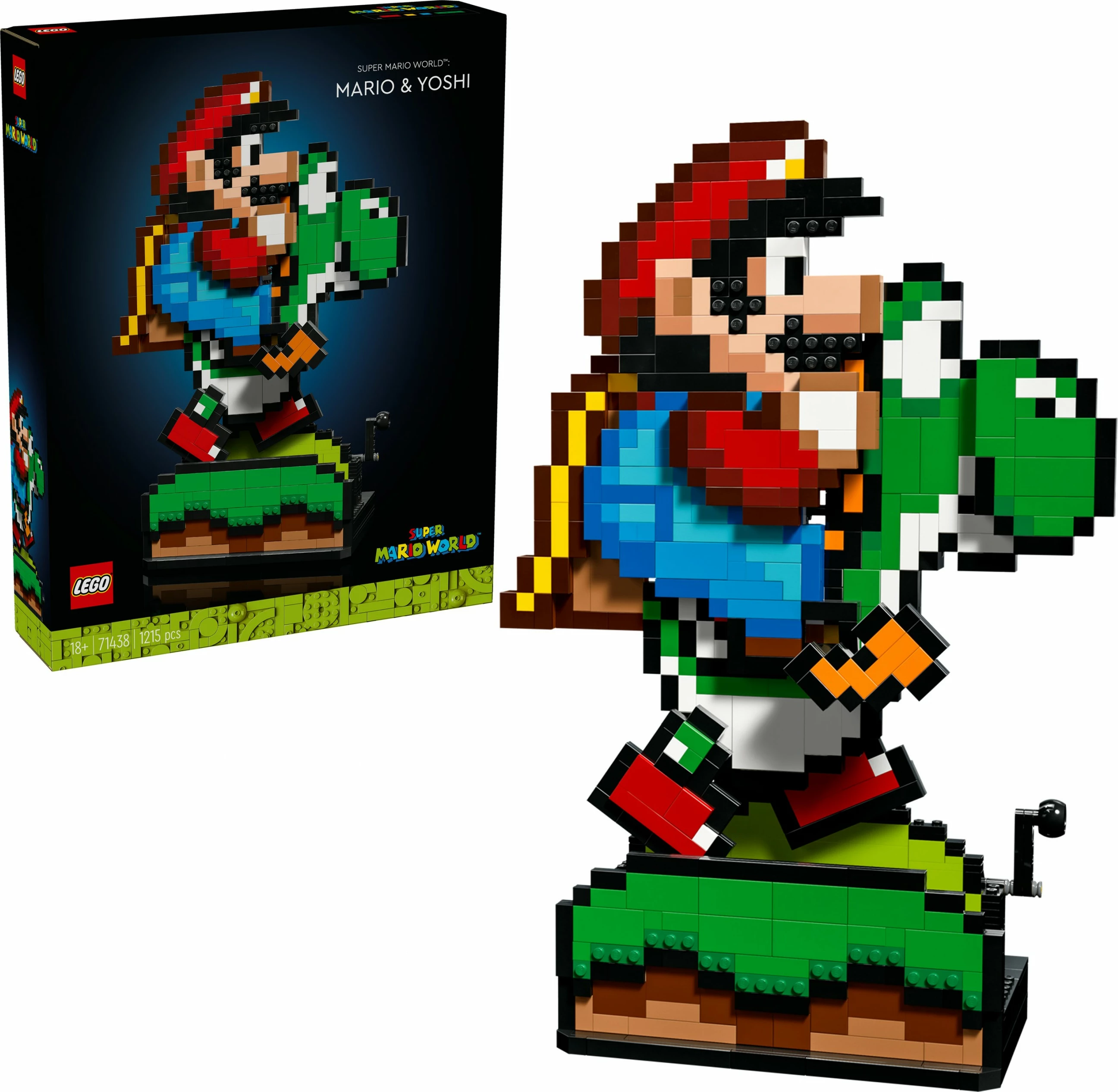 Set gradnje Super Mario World Mario & Yoshi, LEGO, 1215 kosov, plastika, večbarven