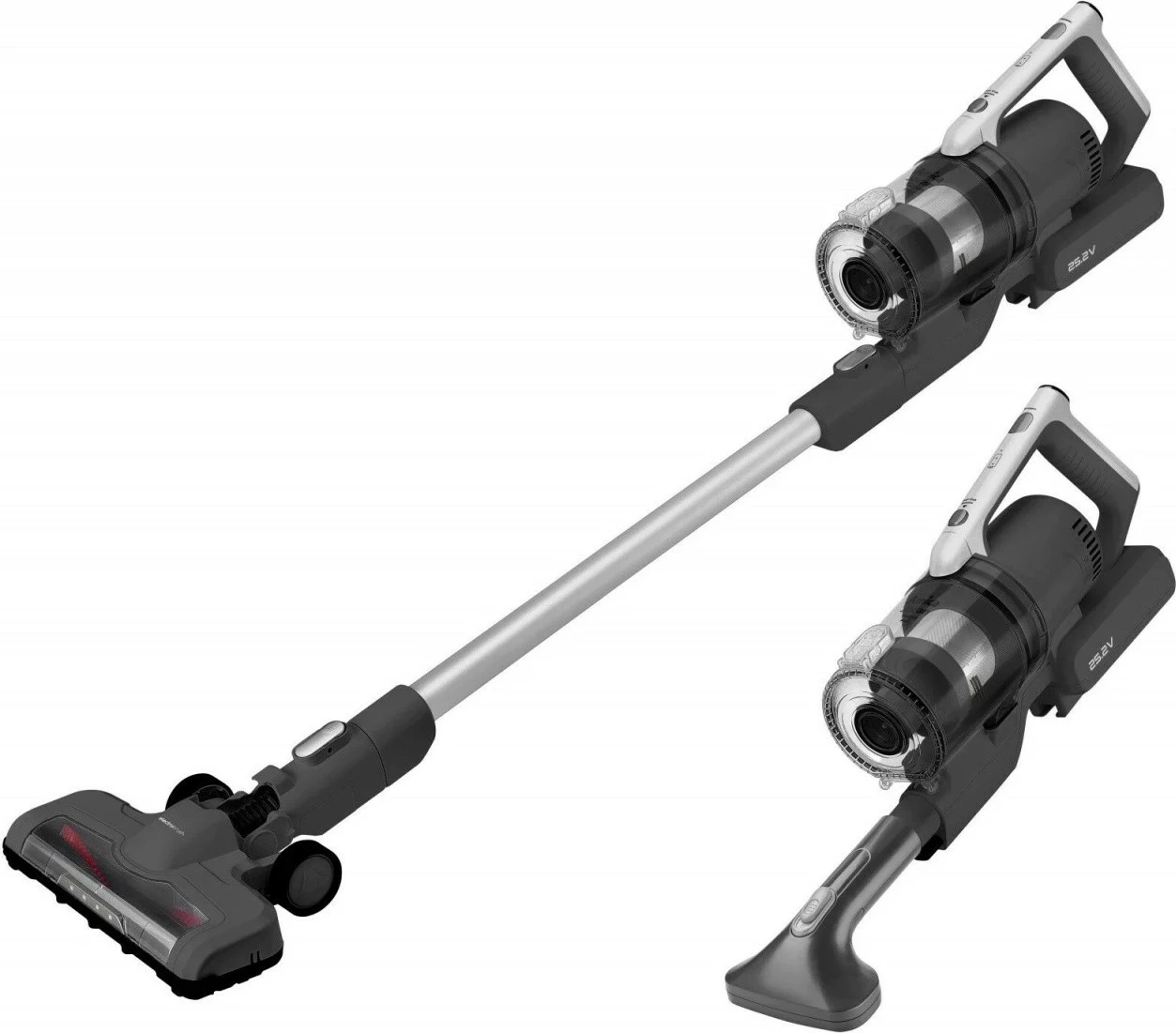 Vertikalen in prenosni sesalnik 2-v-1 Amica Joran Pet Turbo VM 9011, brez vrečke, 0,6 L, 60 min, črno/sivo/srebrn