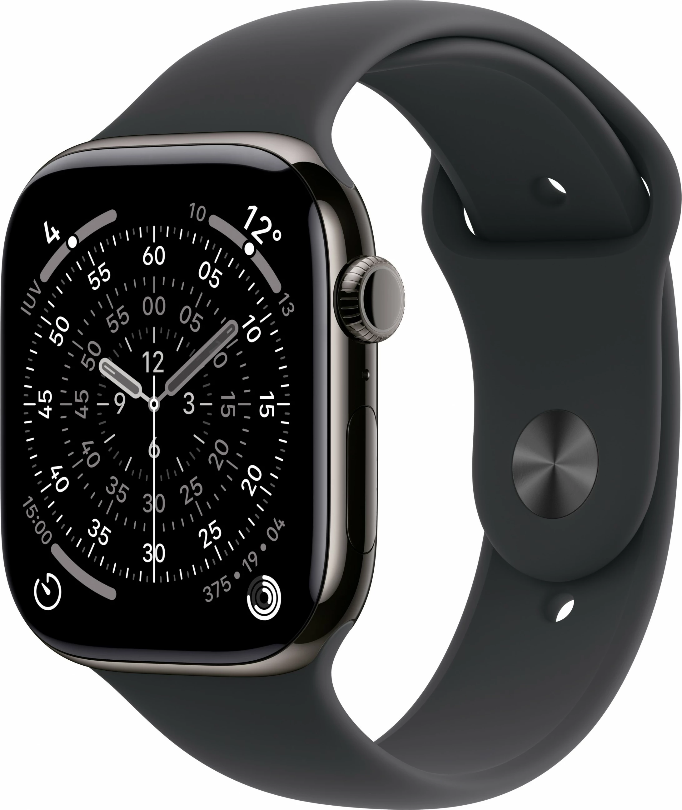 Pametna ura Apple Watch S11 Titan Cellular 42 mm, črn športni pašček S/M
