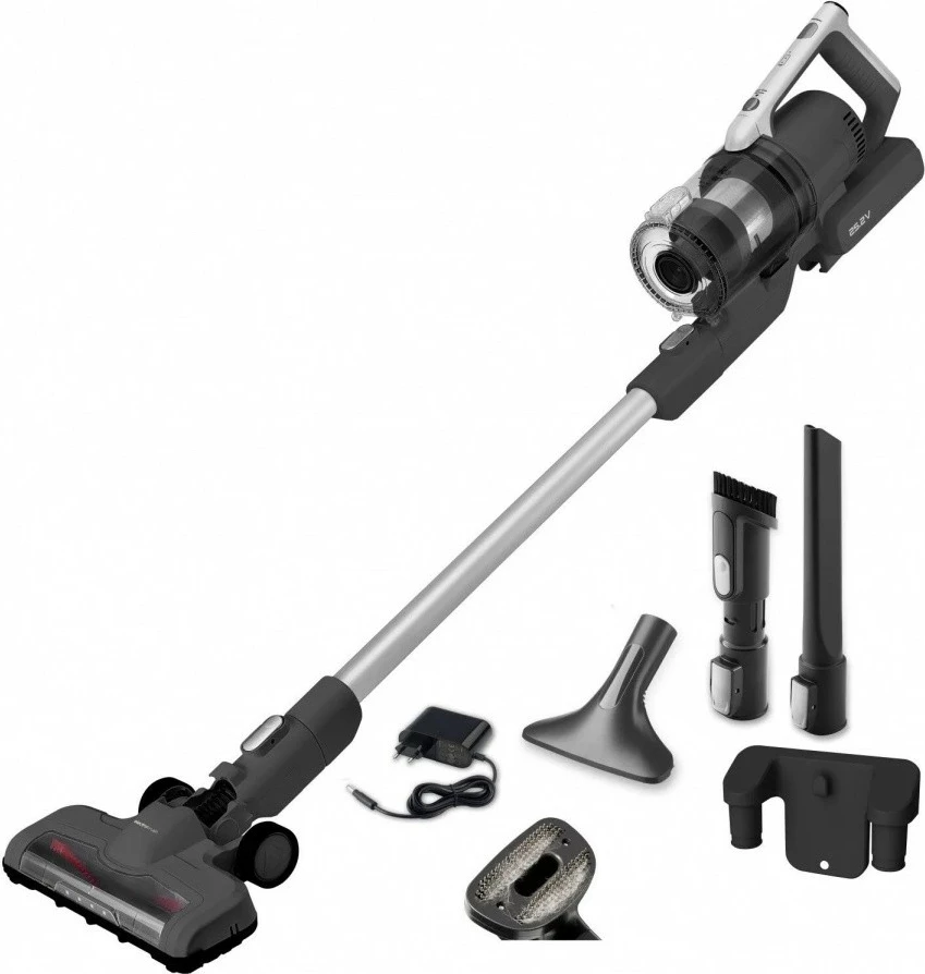 Vertikalen in prenosni sesalnik 2-v-1 Amica Joran Pet Turbo VM 9011, brez vrečke, 0,6 L, 60 min, črno/sivo/srebrn