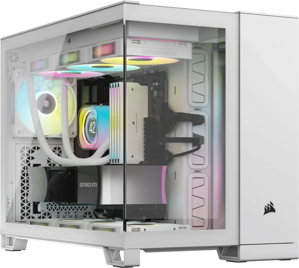 Računalniško ohišje Corsair 2500X RGB, Midi Tower mATX, belo