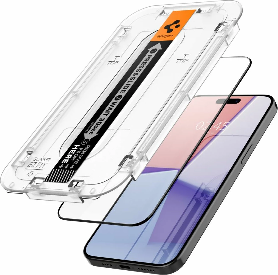 Zaščitno steklo Spigen Glas.tR EZ Fit FC za iPhone 15 Pro Max, 2 kosa, črno