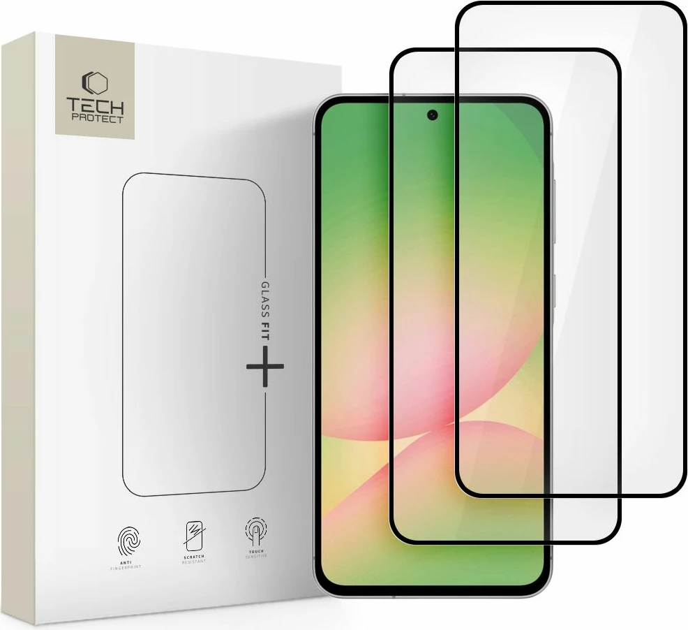 Zaščitno steklo Tech-Protect Glass Fit+ za Samsung Galaxy A36/A56 5G, 2 kosa, črno