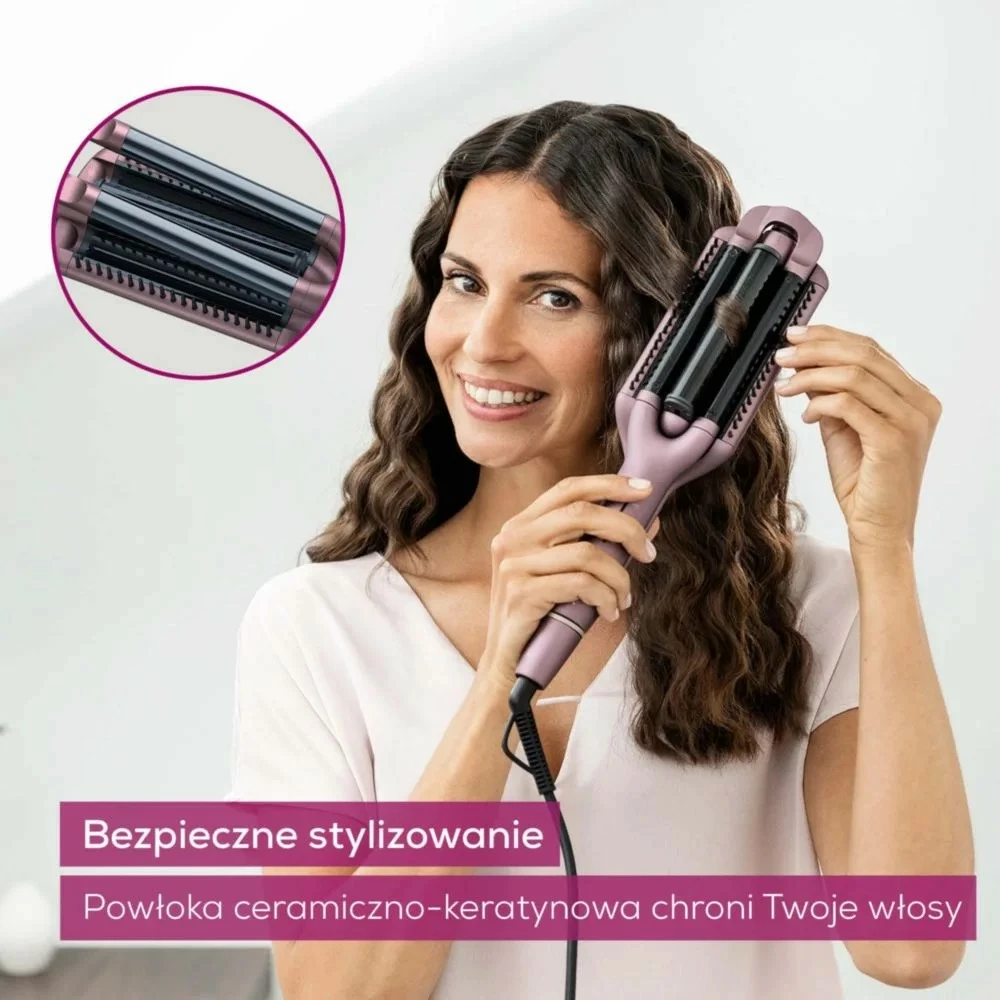 Kodralnik za lase Beurer HT65, keramično-keratinski, črno/rožnato-zlata