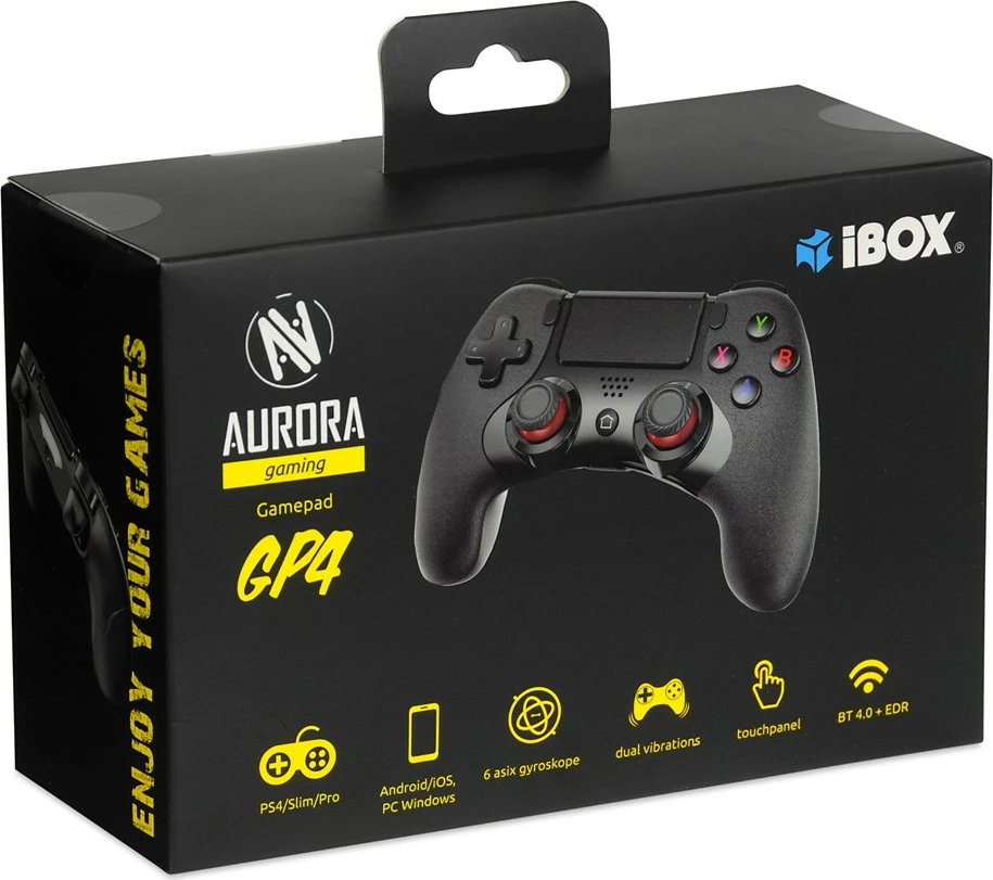 Brezžični gamepad iBOX Aurora GP4, za PlayStation 4, Android, iOS, Windows, črn