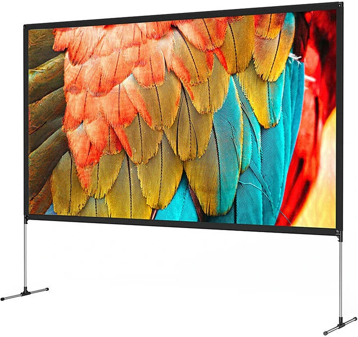 Portativen zaslon za projektor BlitzWolf BW-VS6, 100 inčev, 4K, s stojalom, bel