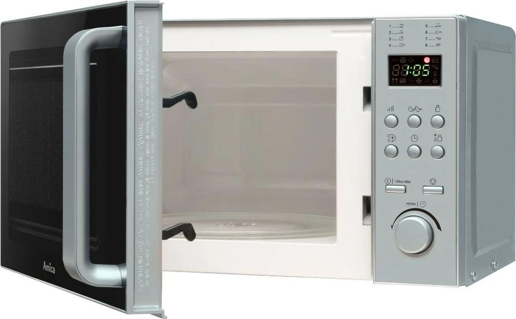 Mikrovalovna pečica Amica AMGF20E2I, 20 L, z žarom, srebrna